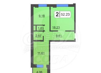 Продается 2-комнатная квартира, 52.6 м2, Тюмень, Арктическая улица, 1к1