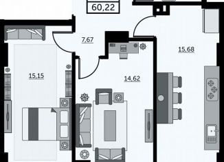Продам 2-ком. квартиру, 59.7 м2, Ростов-на-Дону, улица Ларина, 45с11