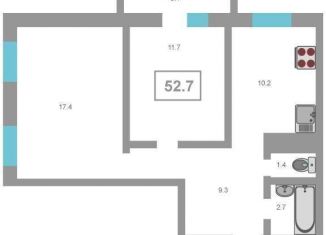 Продаю двухкомнатную квартиру, 52.6 м2, Тюмень