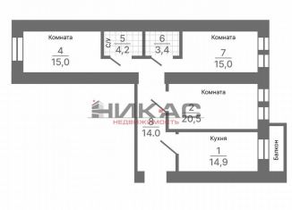 Продается квартира свободная планировка, 94 м2, Ярославль, проспект Ленина, 28А