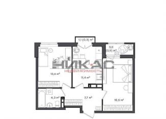 Продам двухкомнатную квартиру, 52.2 м2, Ярославль, Тутаевское шоссе, 93Б