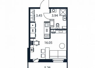 Продам квартиру студию, 23.2 м2, Мурино, Романовская улица, 9
