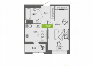 Продается однокомнатная квартира, 37.8 м2, Архангельск, улица Самойло, 1к1, Октябрьский округ