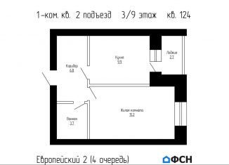 Продаю однокомнатную квартиру, 38.3 м2, Тамбов, улица имени С.И. Савостьянова, 14Б