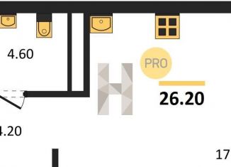 Продается квартира студия, 26.2 м2, Екатеринбург, Ленинский район