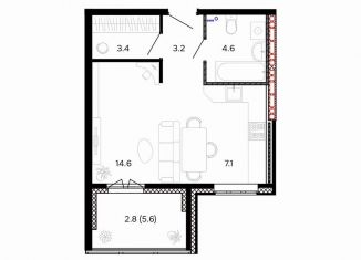 1-комнатная квартира на продажу, 38.5 м2, Иваново