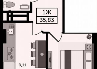 Продается однокомнатная квартира, 35.8 м2, Ростов-на-Дону