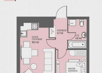 Продажа 1-ком. квартиры, 41.4 м2, Нижний Новгород, улица Коминтерна, 60