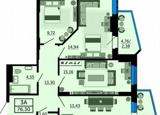 Продаю трехкомнатную квартиру, 76.3 м2, Ростов-на-Дону, улица 23-я Линия, 54с4