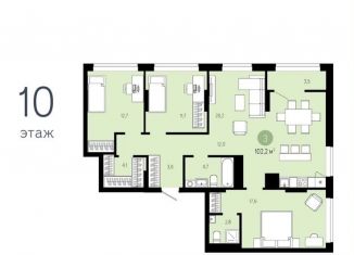3-ком. квартира на продажу, 102.2 м2, Тюмень, улица 50 лет Октября, 57Бк2