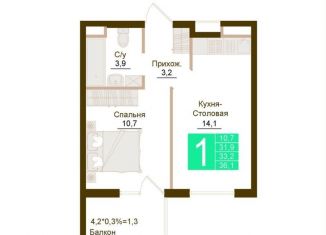 Продается 1-ком. квартира, 33.2 м2, Крым