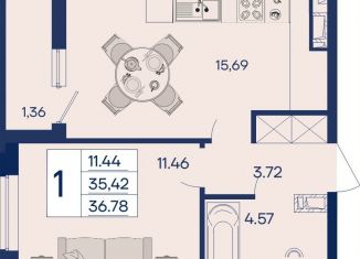 Продаю 1-ком. квартиру, 36.8 м2, Москва, Дорожная улица, 1, ЮАО