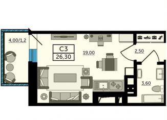 Продается квартира студия, 26.4 м2, Ростов-на-Дону, Раздорская улица, 2Ас1