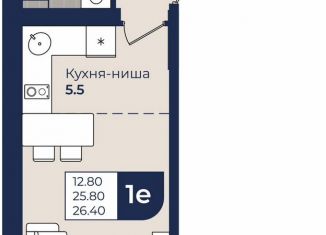Квартира на продажу студия, 26.4 м2, Пермь, улица Семченко, 8