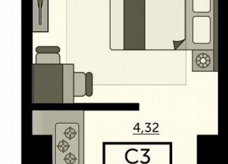 Продам квартиру студию, 29.2 м2, Ростов-на-Дону, улица Ларина, 45с11