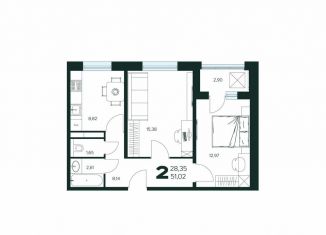 Продаю двухкомнатную квартиру, 51 м2, Химки