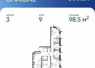 Продается трехкомнатная квартира, 98.3 м2, Москва, метро ЗИЛ, улица Петра Кончаловского, 7к2