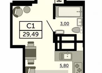 Продажа квартиры студии, 29.7 м2, Ростов-на-Дону, Кировский район