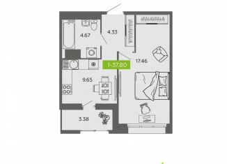 Продажа 1-комнатной квартиры, 37.8 м2, Архангельск, улица Самойло, 1к1, Октябрьский округ