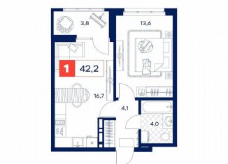 Продам 1-комнатную квартиру, 42.2 м2, Тюмень