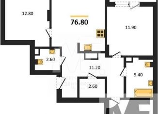 3-комнатная квартира на продажу, 76.8 м2, Республика Башкортостан, Лесная улица