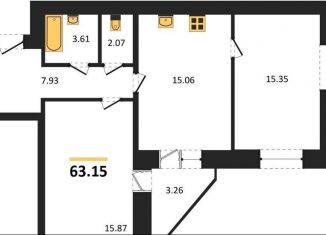 Продаю двухкомнатную квартиру, 63.2 м2, Пенза, улица Измайлова, 41В