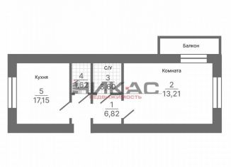 1-комнатная квартира на продажу, 44.6 м2, Ярославль, 3-я Шоссейная улица, 22Б