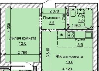 Продается двухкомнатная квартира, 33.8 м2, Барнаул