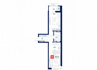 Продажа 1-комнатной квартиры, 50 м2, Тюмень