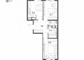 Продаю двухкомнатную квартиру, 57.2 м2, посёлок Шушары
