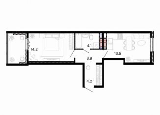 Продается 1-ком. квартира, 45.1 м2, Иваново