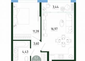 Продажа 1-комнатной квартиры, 39.8 м2, Тула