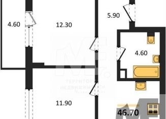 Продается 2-ком. квартира, 46.7 м2, Республика Башкортостан, Лесная улица