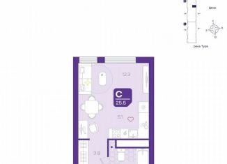 Продам квартиру студию, 25.5 м2, Тюмень, Центральный округ