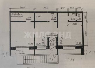 Продажа помещения свободного назначения, 59 м2, Новосибирская область, улица Твардовского, 22/2