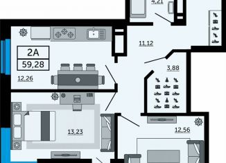 Двухкомнатная квартира на продажу, 59.1 м2, Ростов-на-Дону, Кировский район