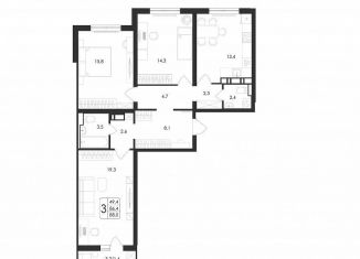 Продаю трехкомнатную квартиру, 88 м2, Воронеж, улица Загоровского, 5/2