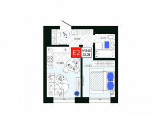 Продам однокомнатную квартиру, 32.3 м2, Тула