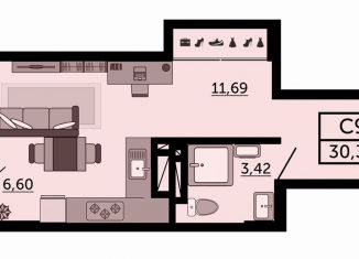 Продается квартира студия, 30.4 м2, Ростов-на-Дону, улица 23-я Линия, 54с4