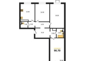 3-ком. квартира на продажу, 90.7 м2, Воронеж