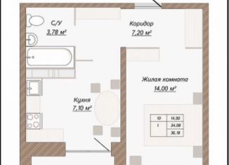 Продаю 1-ком. квартиру, 36.2 м2, Тольятти, ЖК Проспект Московский, Московский проспект, 62