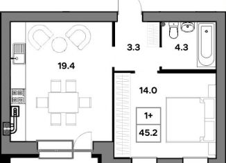 1-ком. квартира на продажу, 45.2 м2, Ярославль, улица Шевелюха, 130