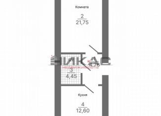 Продаю 1-ком. квартиру, 44.6 м2, Ярославль, 3-я Шоссейная улица, 22Б