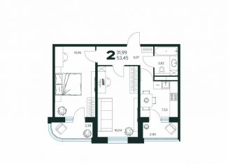 Продаю двухкомнатную квартиру, 53.5 м2, Химки