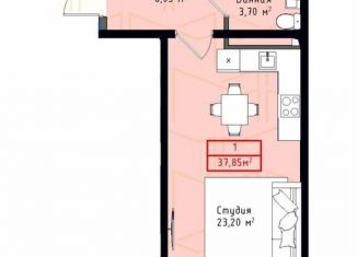 Продается квартира студия, 37.8 м2, посёлок городского типа Семендер, Московская улица