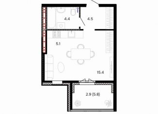 Продам 1-комнатную квартиру, 35.2 м2, Иваново