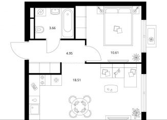 Продам 1-комнатную квартиру, 37.7 м2, деревня Новое Девяткино, ЖК Заречный Парк, жилой комплекс Заречный Парк, 5