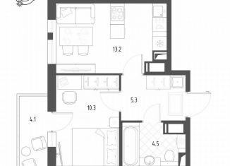 Продаю 1-ком. квартиру, 34.4 м2, посёлок Шушары