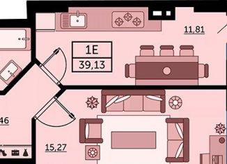 1-комнатная квартира на продажу, 38.7 м2, Ростов-на-Дону, улица Ларина, 45с8