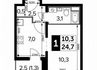 Квартира на продажу студия, 24.4 м2, Люберцы, Рождественская улица, 12